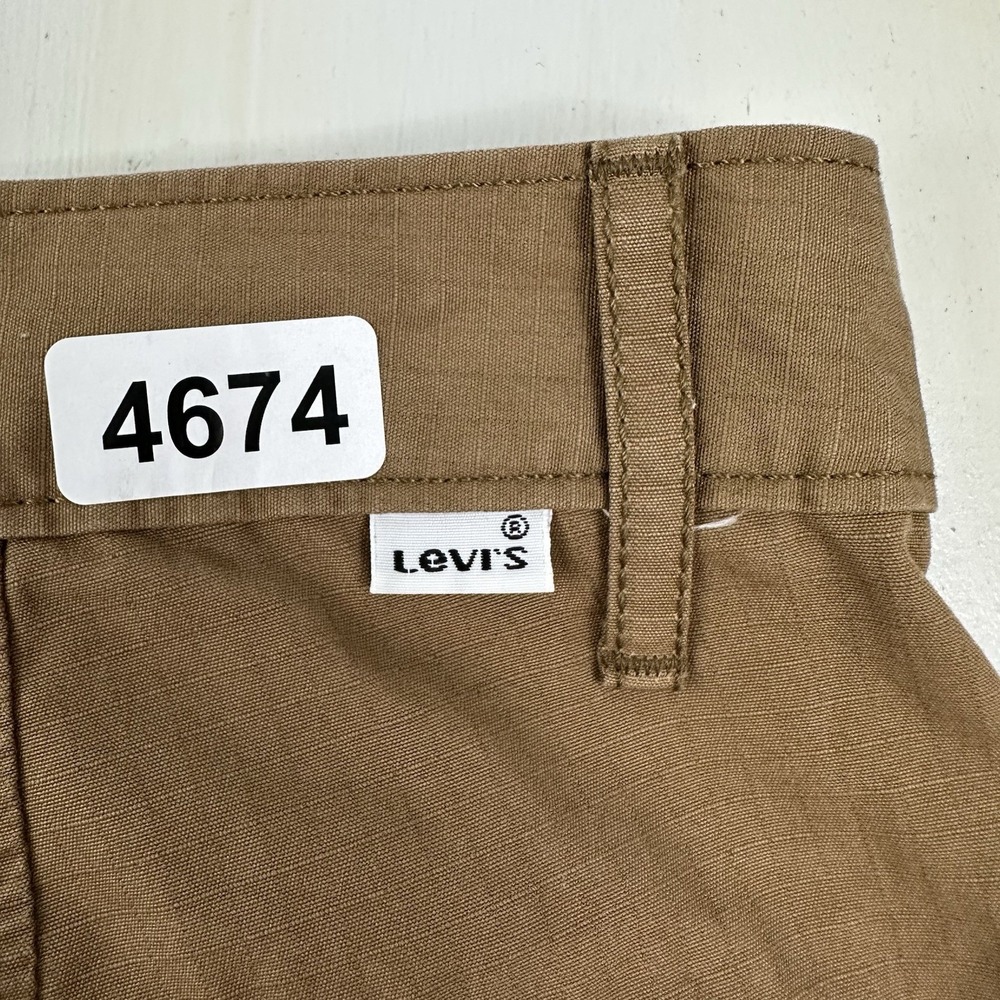 Levi's Ripstop Cargo Shorts Mens 40x10 Brown Khaki Military Skater White‎ Tab - Picture 14 of 15